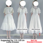 White - 70 cm (Near Lower Calf at 155 cm Height) / One Size - Not for Standard or Large-Hem Dresses
