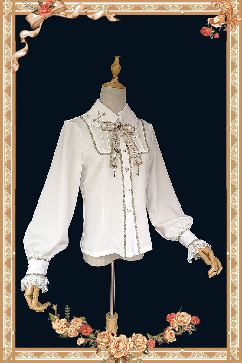 Infanta - Elegant Lolita Embroidery Lapel - Blouse JSK Dress