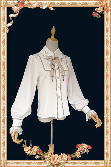 Infanta - Elegant Lolita Embroidery Lapel - Blouse JSK Dress