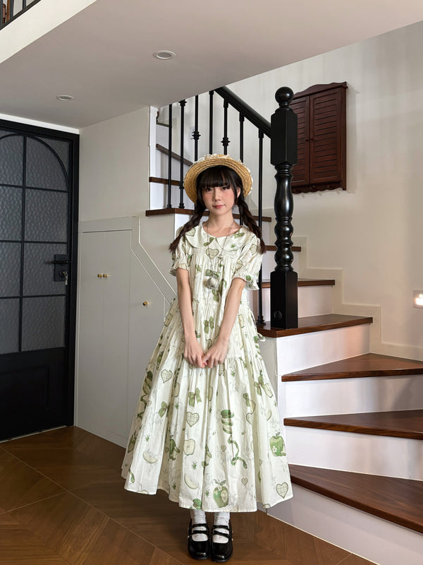 Wind Sleep - Apple Sleep - Cotton Print OP Dress — product photo