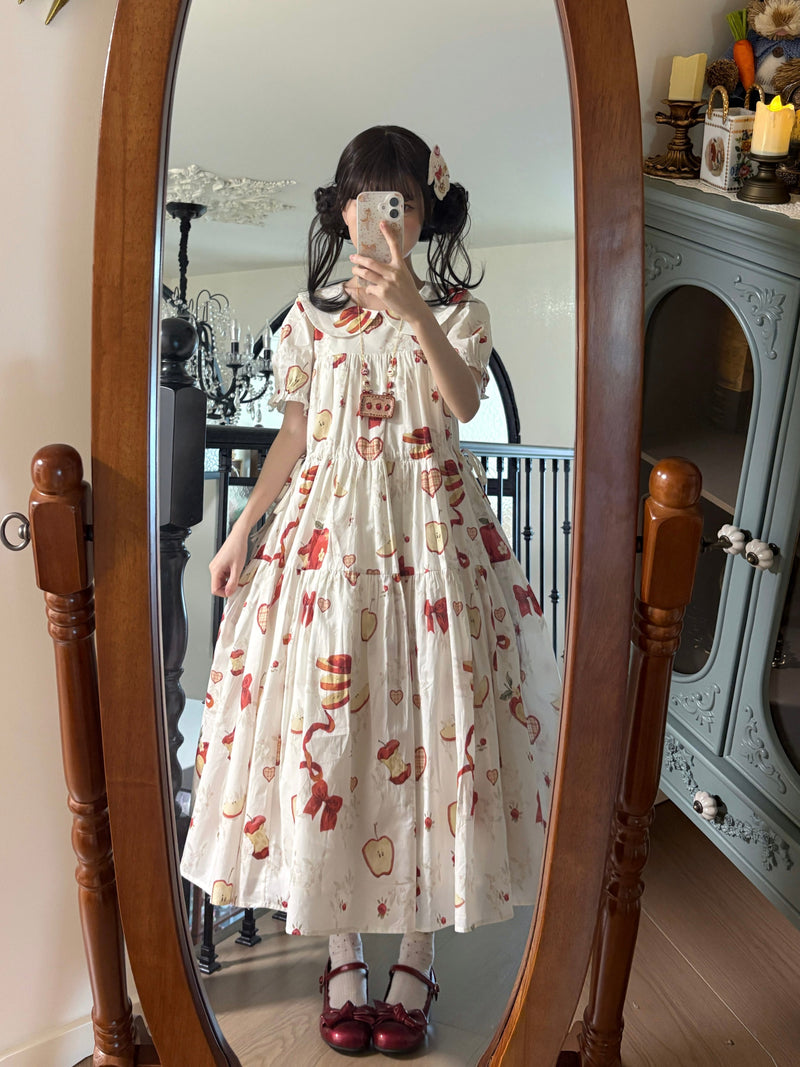 Wind Sleep - Apple Sleep - Cotton Print OP Dress — product photo
