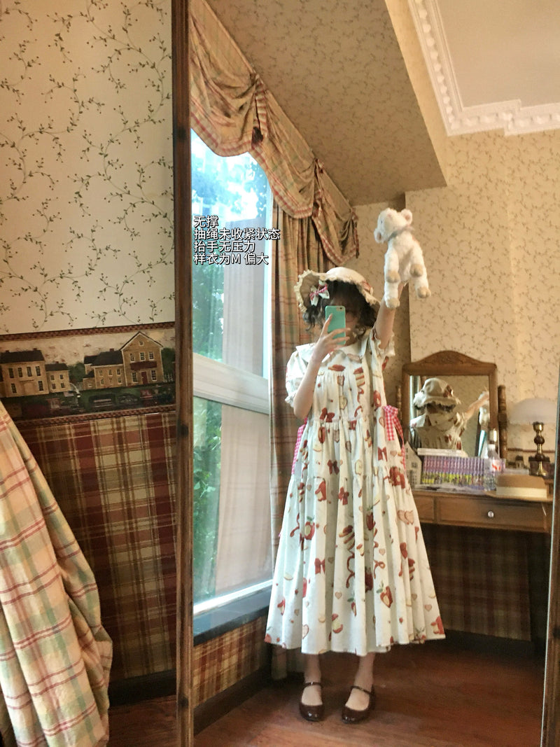 Wind Sleep - Apple Sleep - Cotton Print OP Dress — product photo