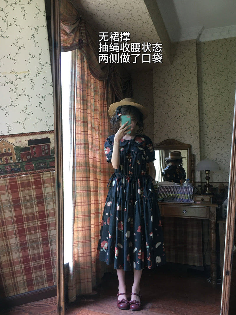 Wind Sleep - Apple Sleep - Cotton Print OP Dress — original supplier detail