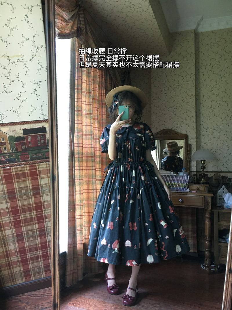 Wind Sleep - Apple Sleep - Cotton Print OP Dress — original supplier detail