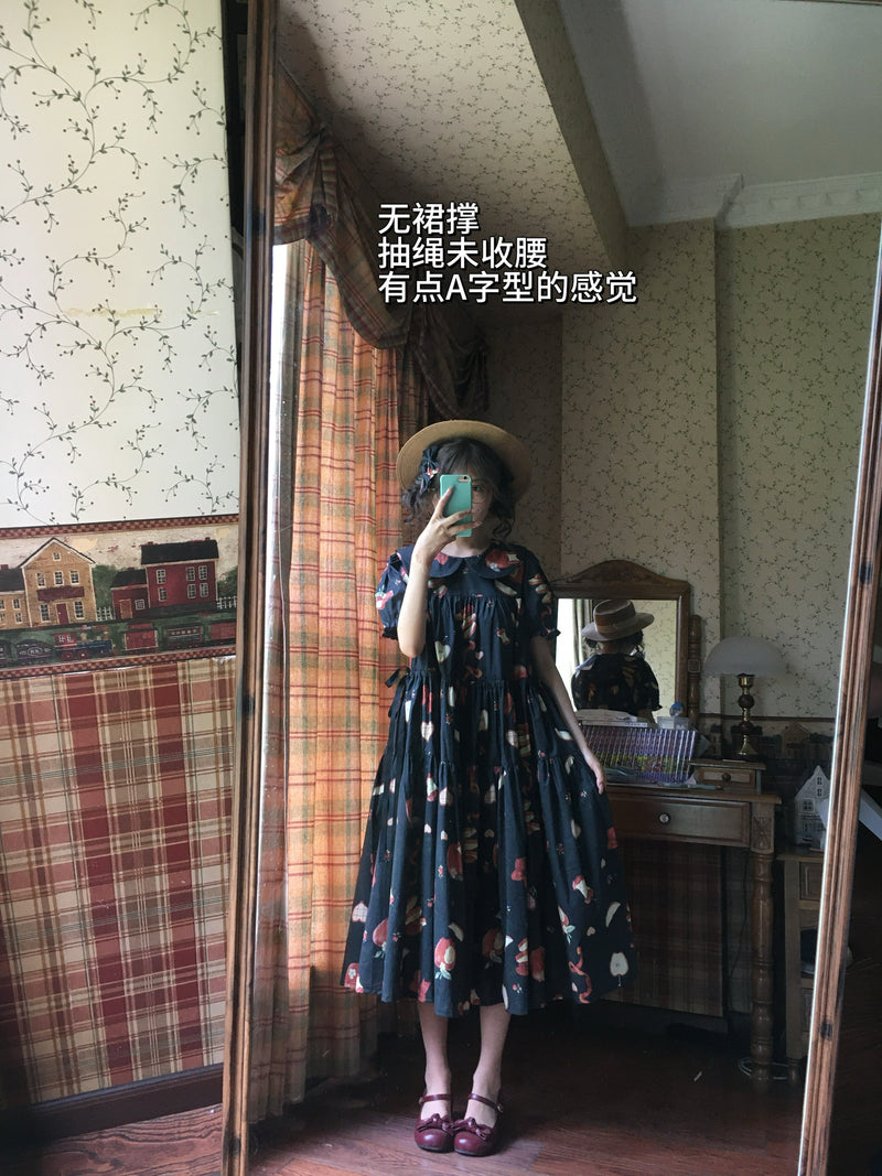 Wind Sleep - Apple Sleep - Cotton Print OP Dress — original supplier detail