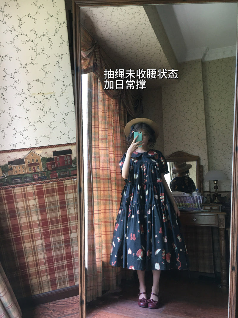 Wind Sleep - Apple Sleep - Cotton Print OP Dress — original supplier detail