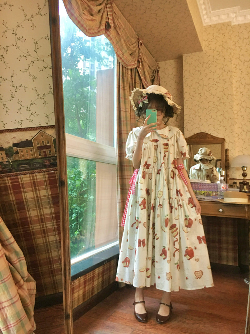 Wind Sleep - Apple Sleep - Cotton Print OP Dress — original supplier detail