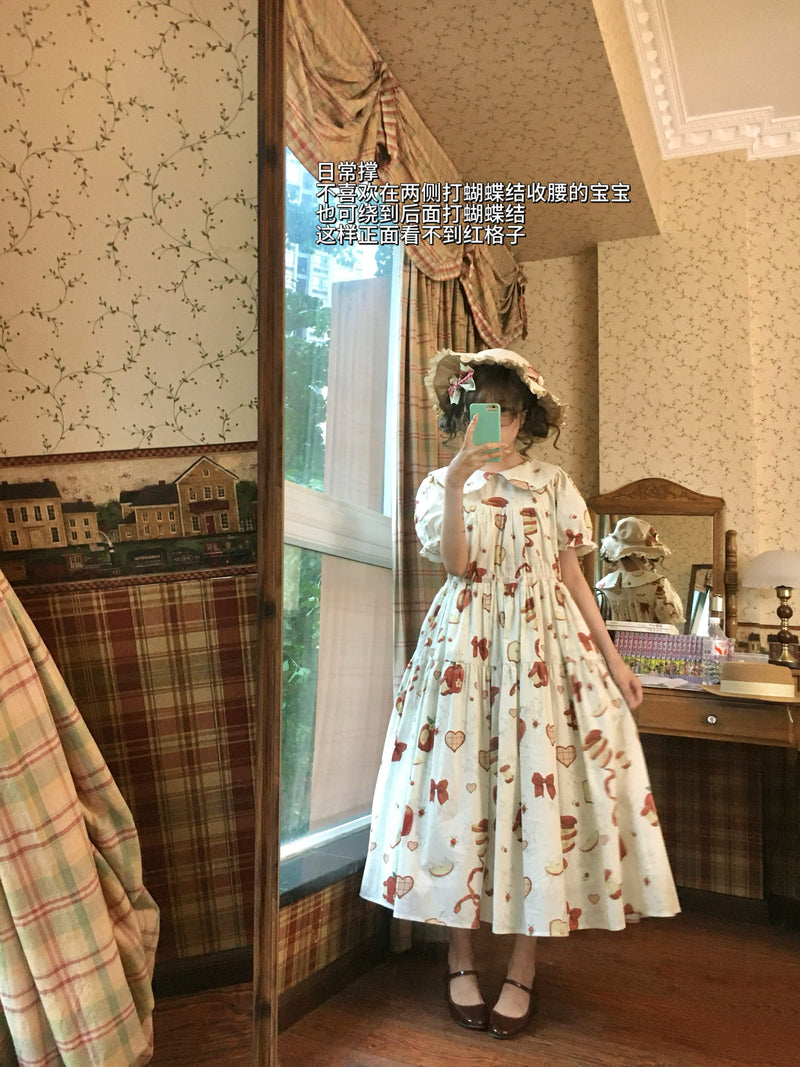 Wind Sleep - Apple Sleep - Cotton Print OP Dress — original supplier detail