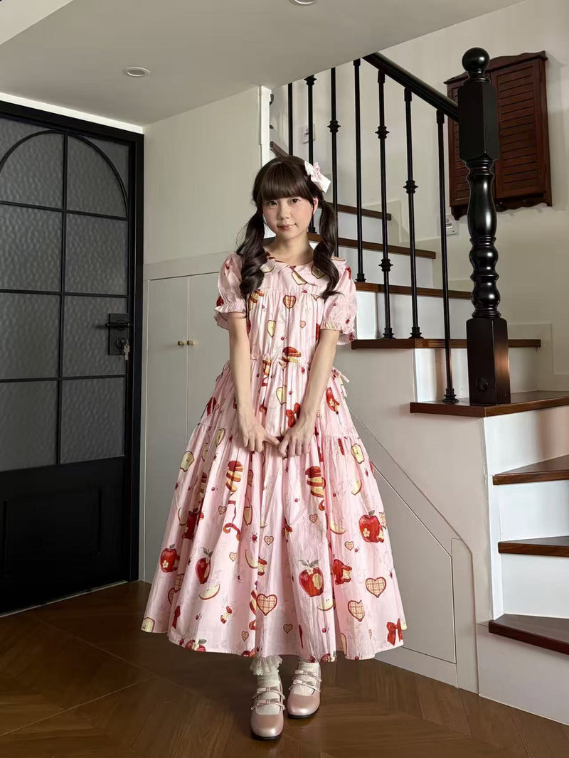 Wind Sleep - Apple Sleep - Cotton Print OP Dress — option photo