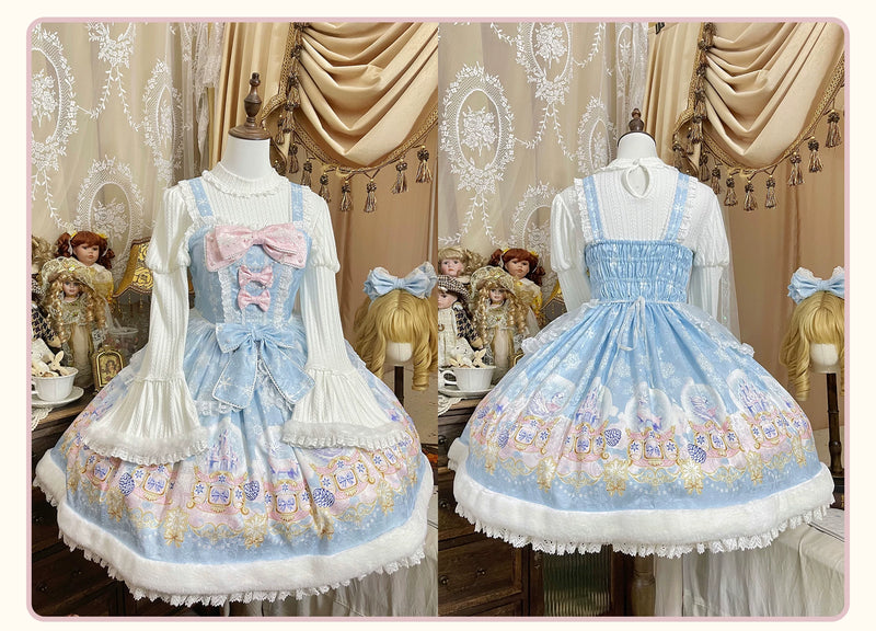 Blue Winter Snowball JSK, complete front and back mannequin photographs