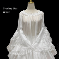 Zhijinyuan - Evening Star - Sheer Lace Blouse with Hime Sleeves - White Sheer Blouse / One Size
